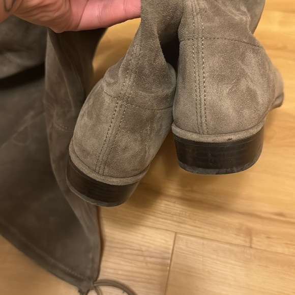 STUART Weizman taupe suede Lowland over the knee boots - Picture 15 of 16